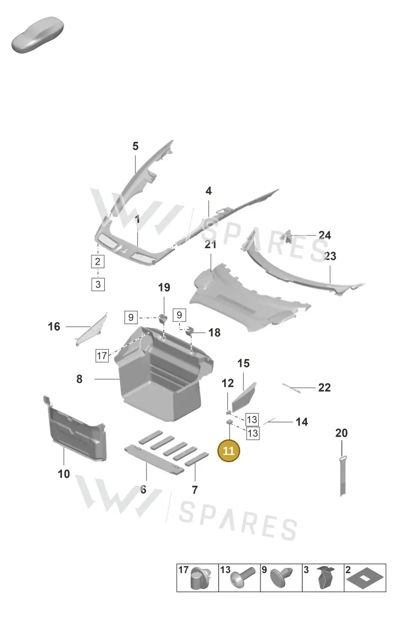 9929596196N3 — Porsche GT3 RS (2021-) diagram p59807000, position 11