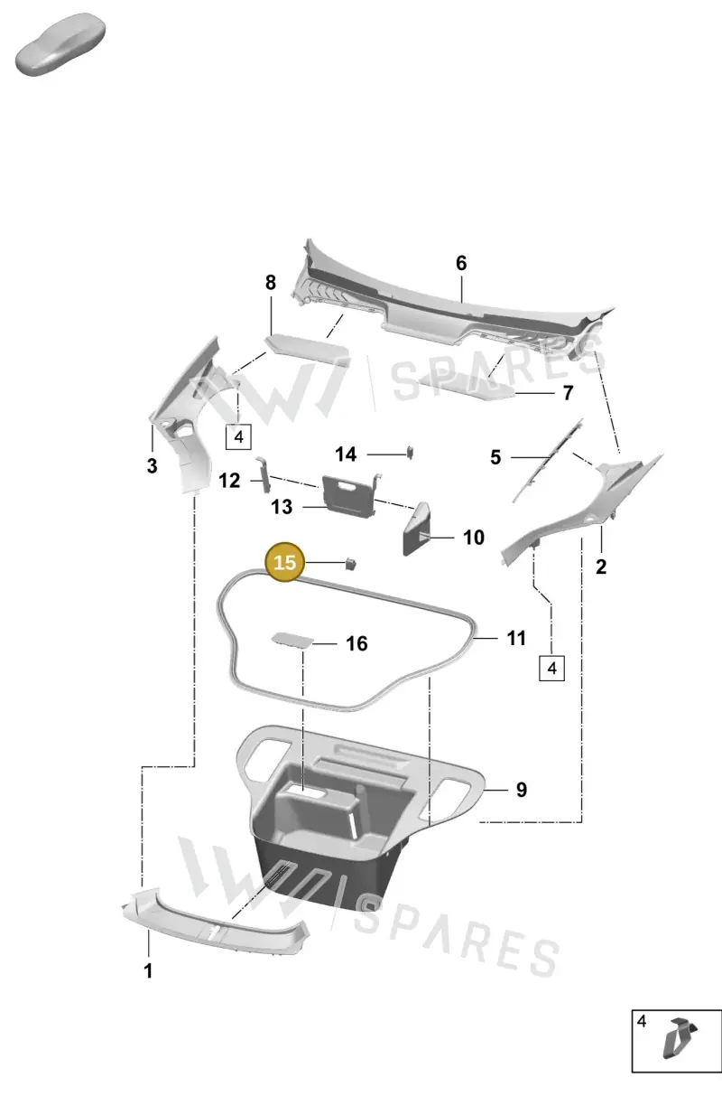 9929596196N3 — Porsche Macan 4 (2024-) diagram p61807000, position 15