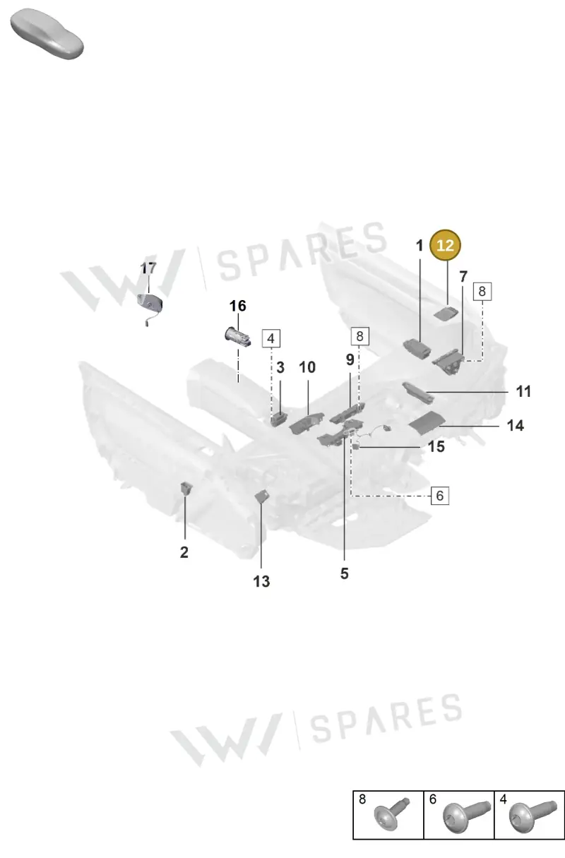 992962128FHTO — Porsche 911 (2018-2024) diagram p53903050, position 12