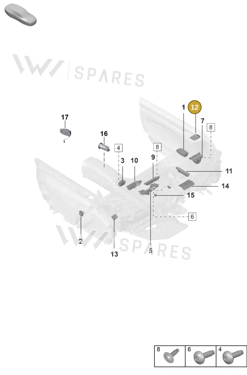 992962128GHTO — Porsche 911 (2018-2024) diagram p53903050, position 12