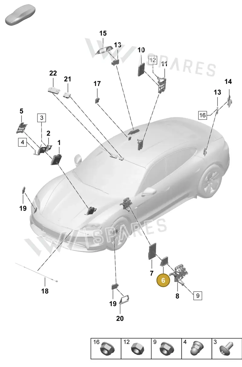 992965429B — Porsche Taycan Sport Turismo (2023-2025) diagram p64901300, position 6