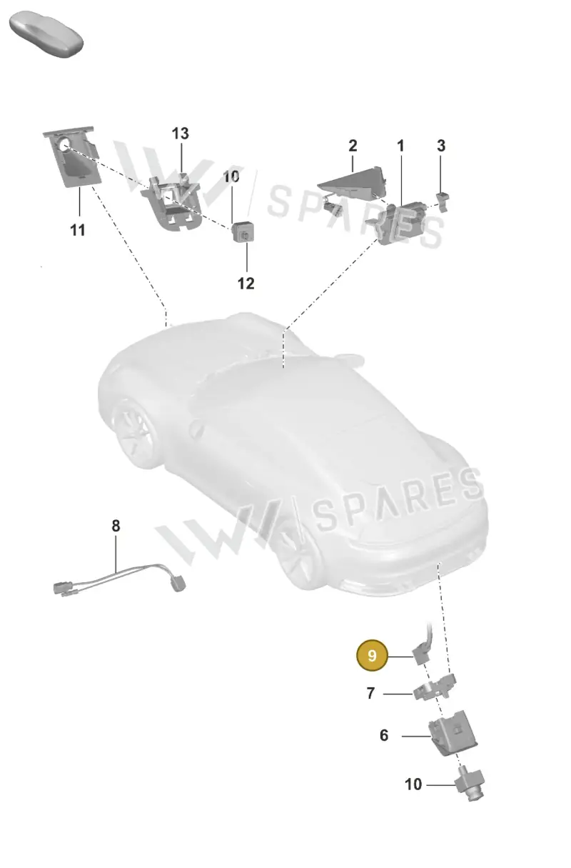 992971192B — Porsche 992 Carrera 4 GTS (2018-2024) diagram p53913000, position 9