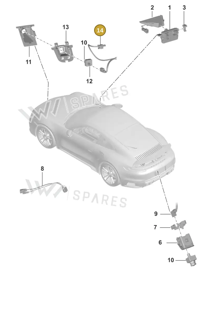 992971192C — Porsche 911 (2020-2022) diagram p57913000, position 14