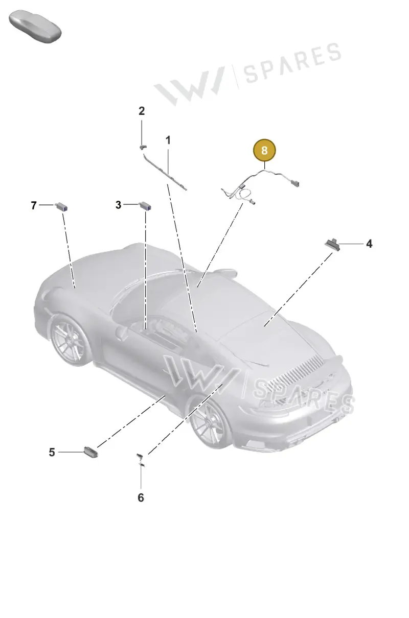 992971679A — Porsche 911 (2020-2022) diagram p57903040, position 8