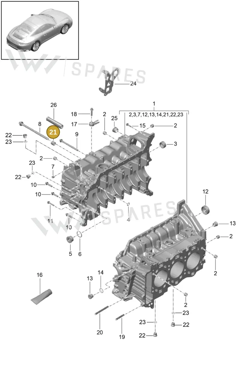 99610122550 — Porsche 911 (2016-2019) diagram p47101005, position 21