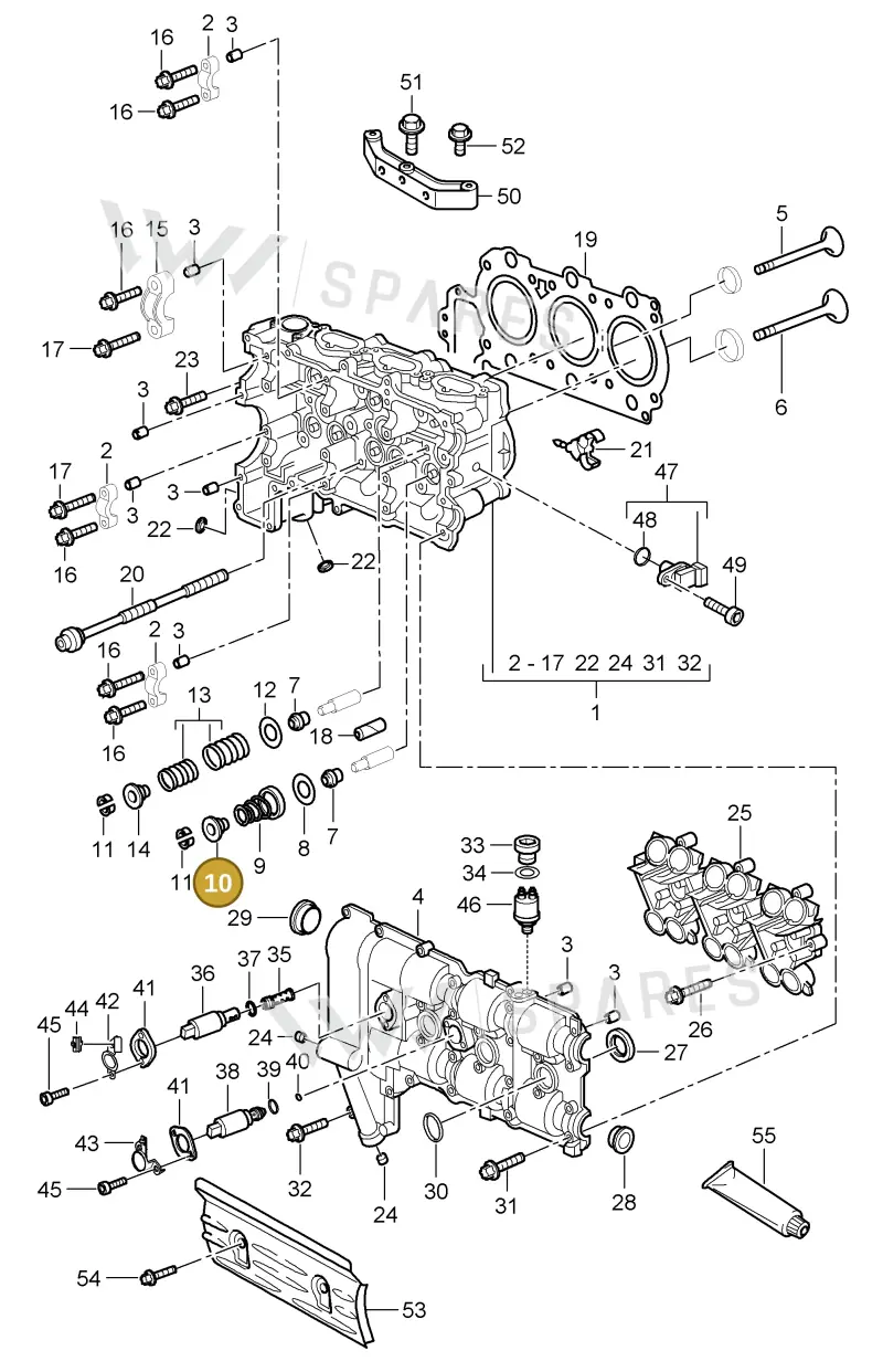 99610512154 — Porsche Carrera 4 Cabrio (2004-2008) diagram p26103000, position 10