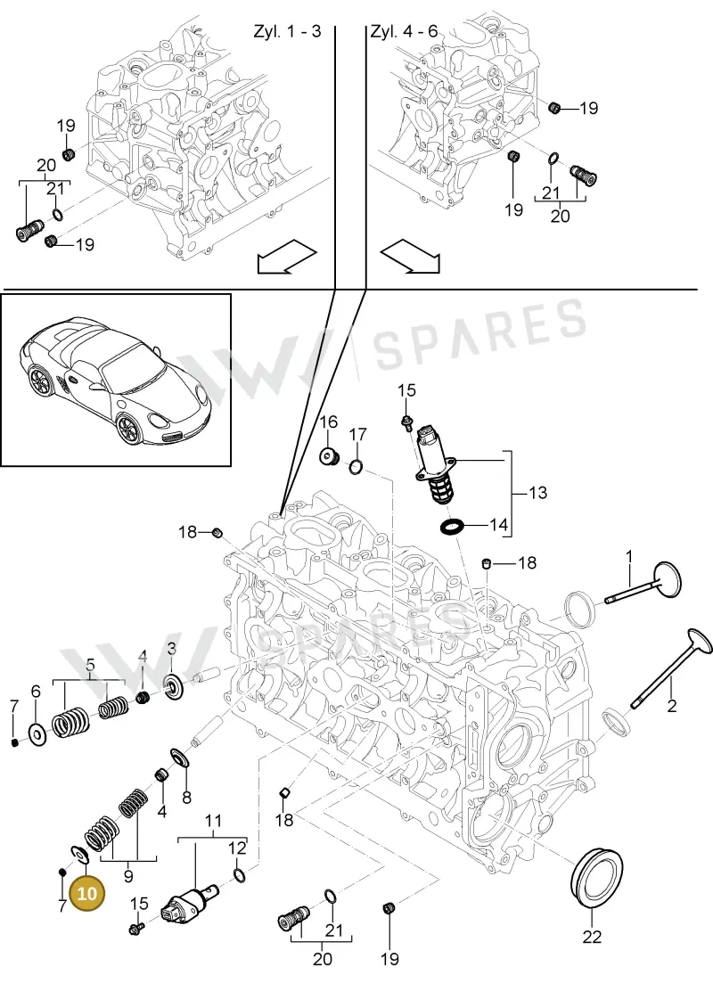 99610512154 — Porsche Boxster S (2008-2012) diagram p33103005, position 10