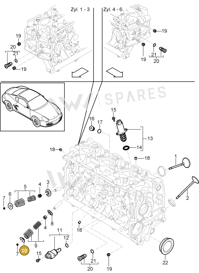 99610512154 — Porsche Cayman (2008-2012) diagram p34103005, position 10
