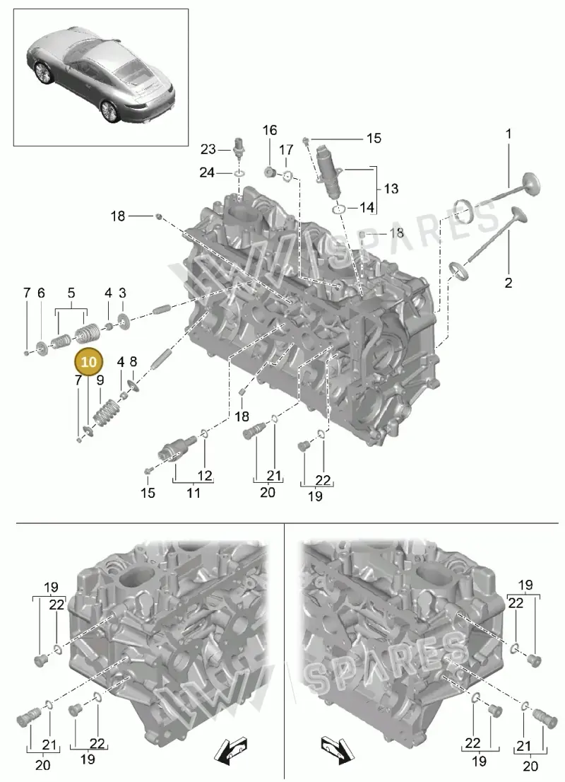 99610512154 — Porsche 991 Carrera 4 (2011-2016) diagram p38103005, position 10