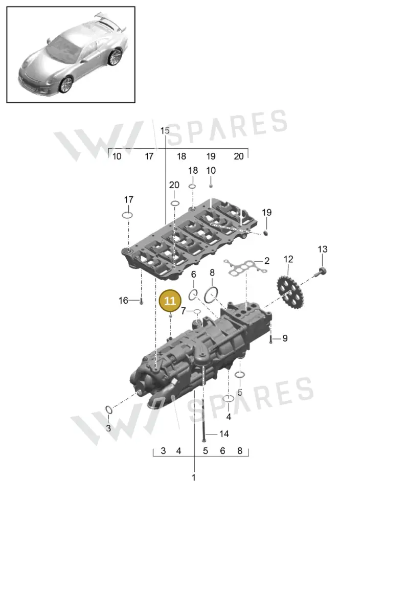 99610610349 — Porsche 911 (2013-2020) diagram p41104000, position 11