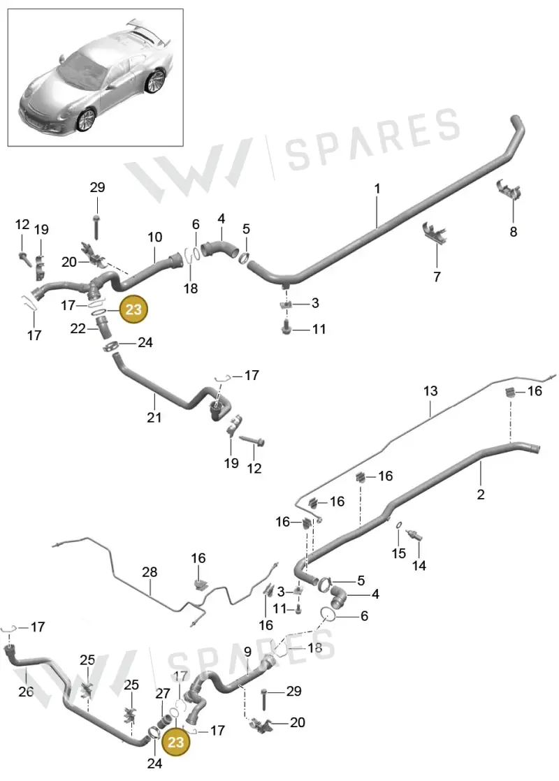 99610680102 — Porsche 911 (2013-2020) diagram p41105010, position 23