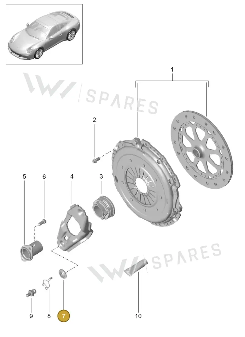 99611674300 — Porsche 991 II Carrera 4 (2016-2019) diagram p47301000, position 7
