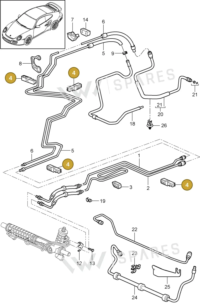 99635554300 — Porsche GT2 RS (2009-2012) diagram p36403001, position 4