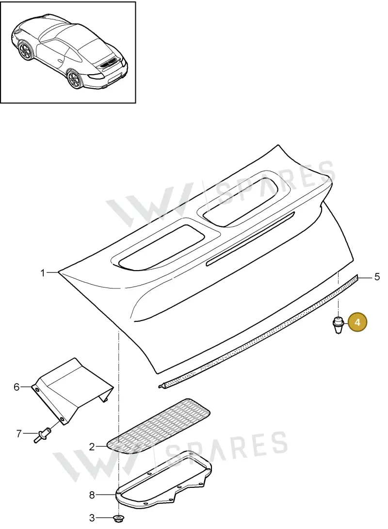 99651298700 — Porsche 911 Carrera (2008-2012) diagram p32803009, position 4