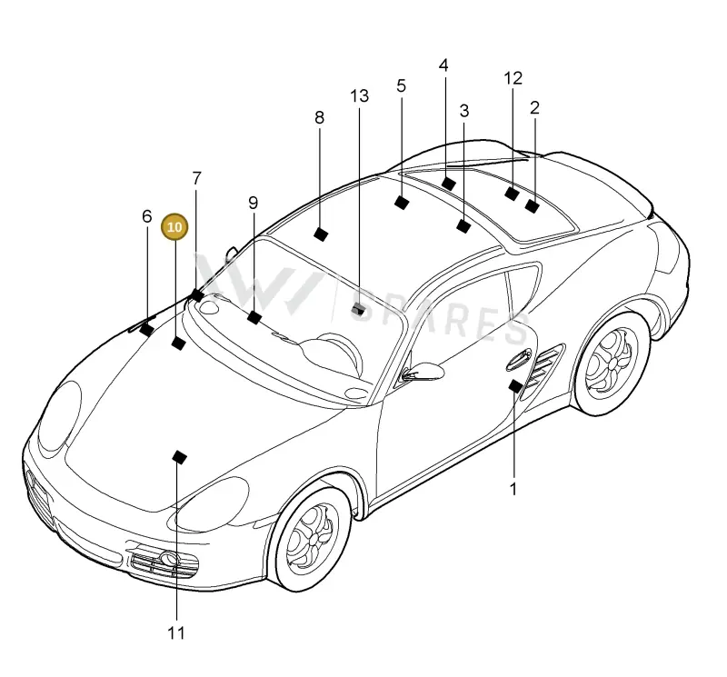 99670161100 — Porsche Cayman (2008-2012) diagram p34001005, position 10