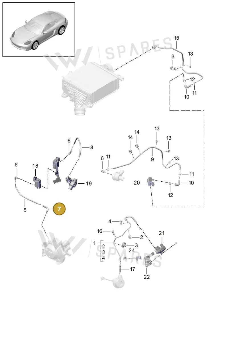 99711066672 — Porsche Cayman (2016-2019) diagram p50107025, position 7