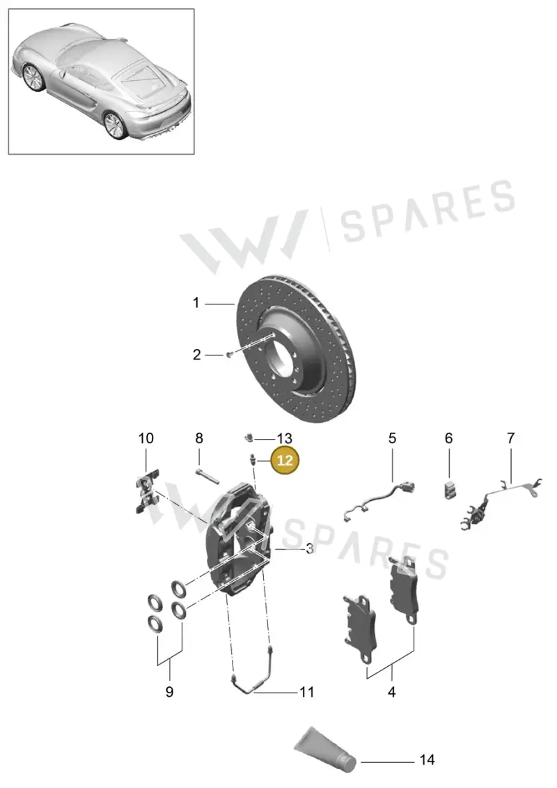 99735291900 — Porsche Cayman GT4 (2015-2016) diagram p45603000, position 12