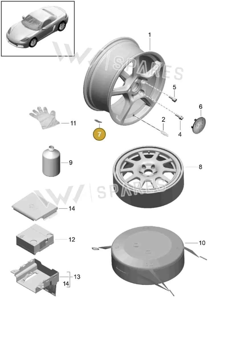 99736141000 — Porsche Boxster (2016-2019) diagram p48601000, position 7