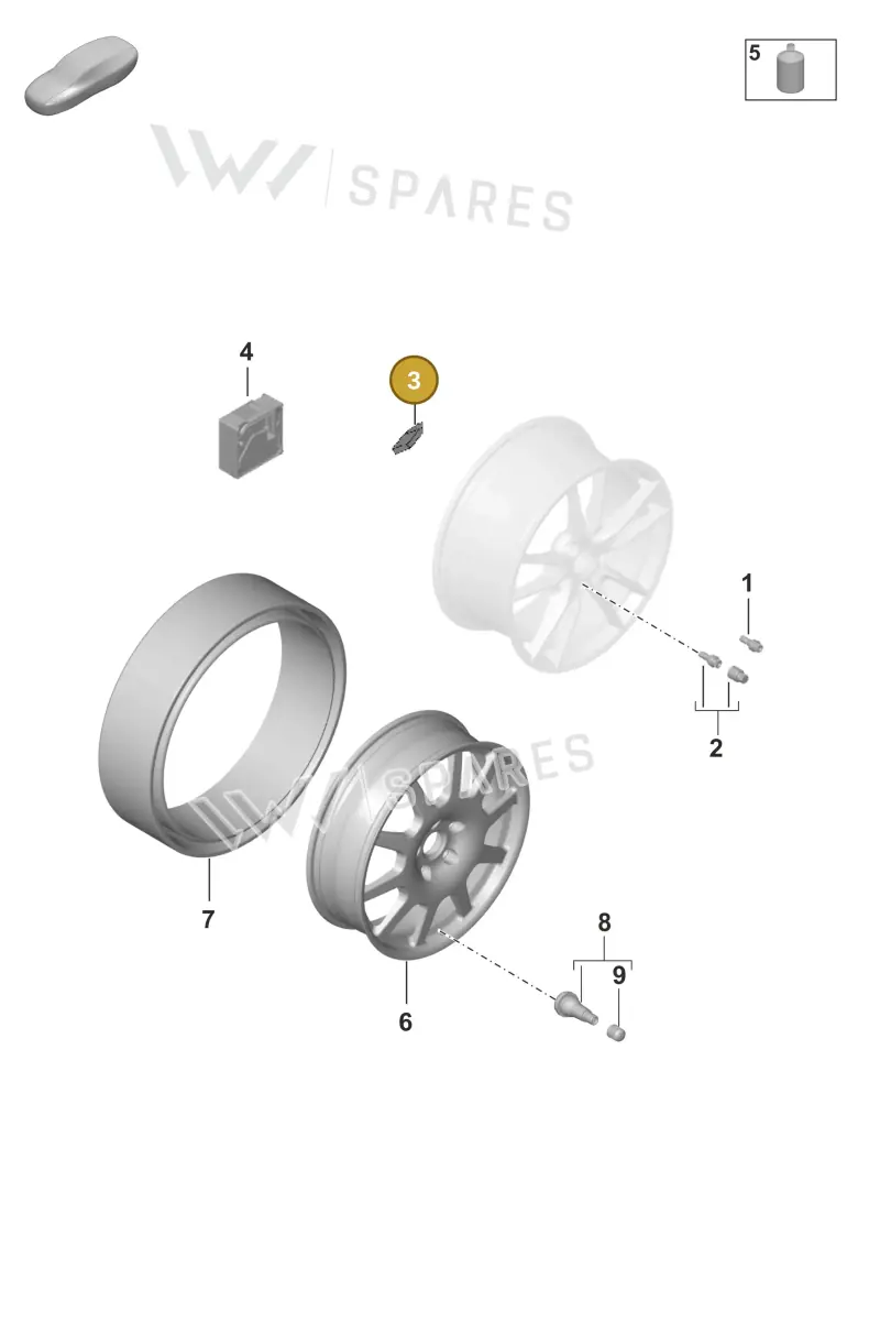 99736141000 — Porsche Taycan Sport Turismo (2023-2025) diagram p56601030, position 3
