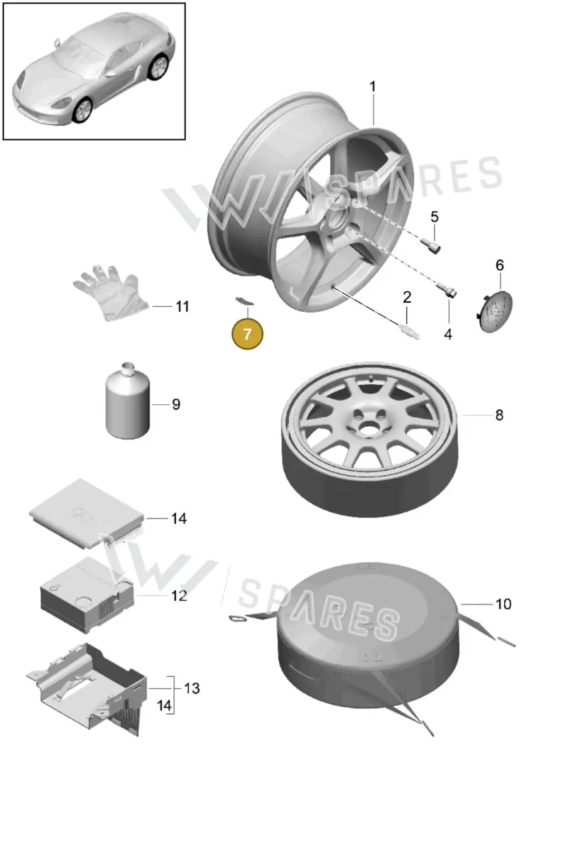 99736142500 — Porsche Cayman (2016-) diagram p50601000, position 7