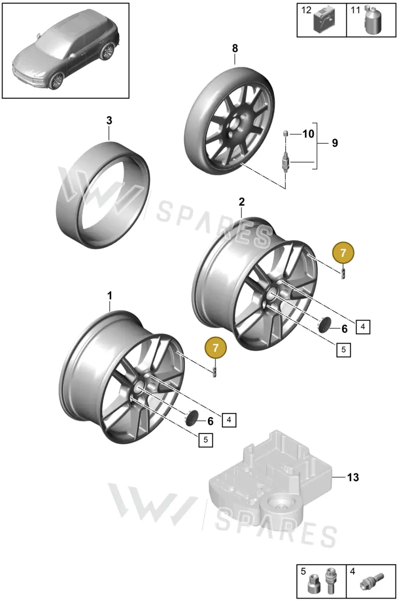 99736143000 — Porsche Cayenne (2017-2023) diagram p51601000, position 7