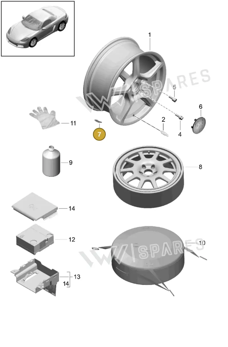 99736144500 — Porsche Boxster (2016-2019) diagram p48601000, position 7
