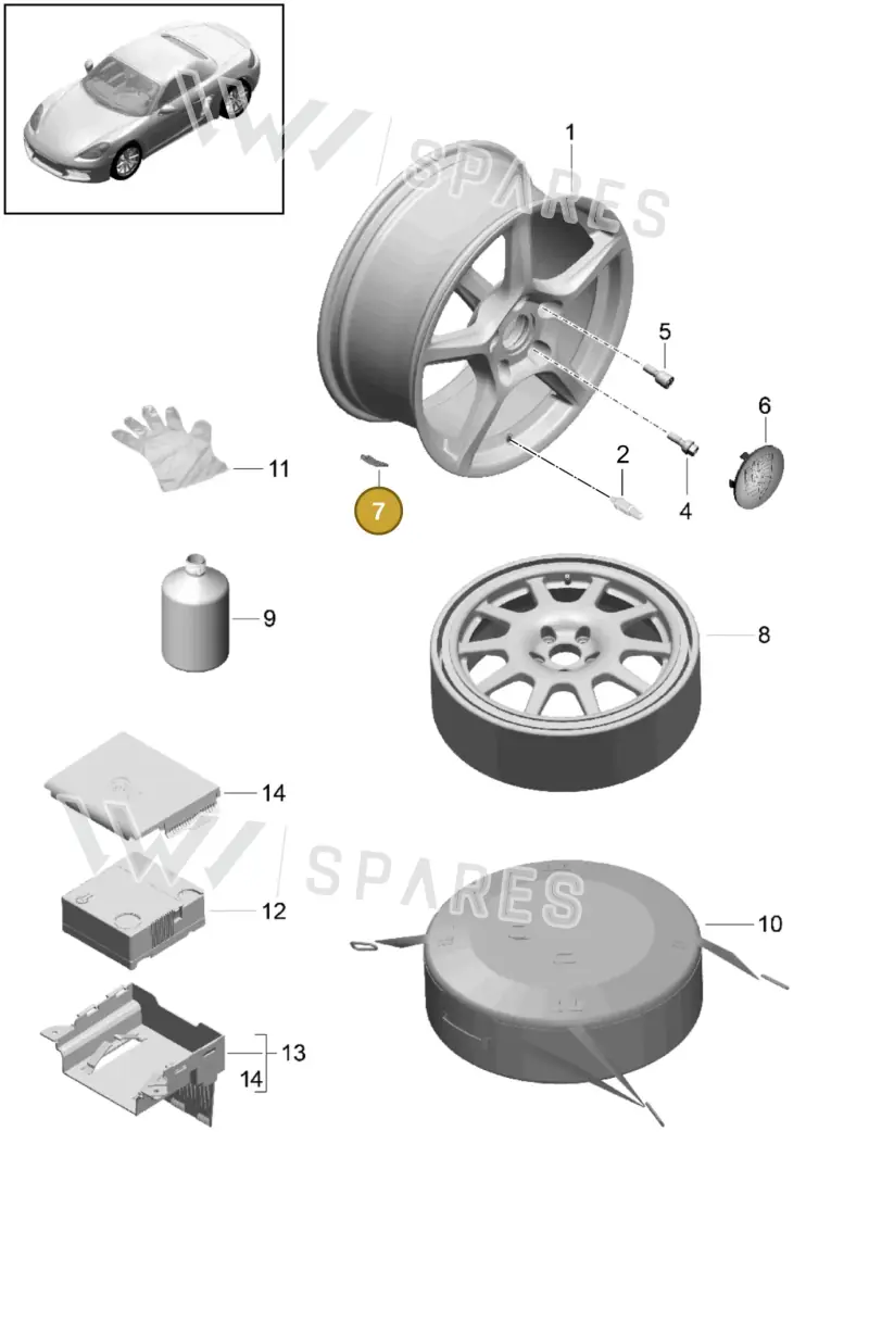 99736145000 — Porsche Boxster (2016-2019) diagram p48601000, position 7