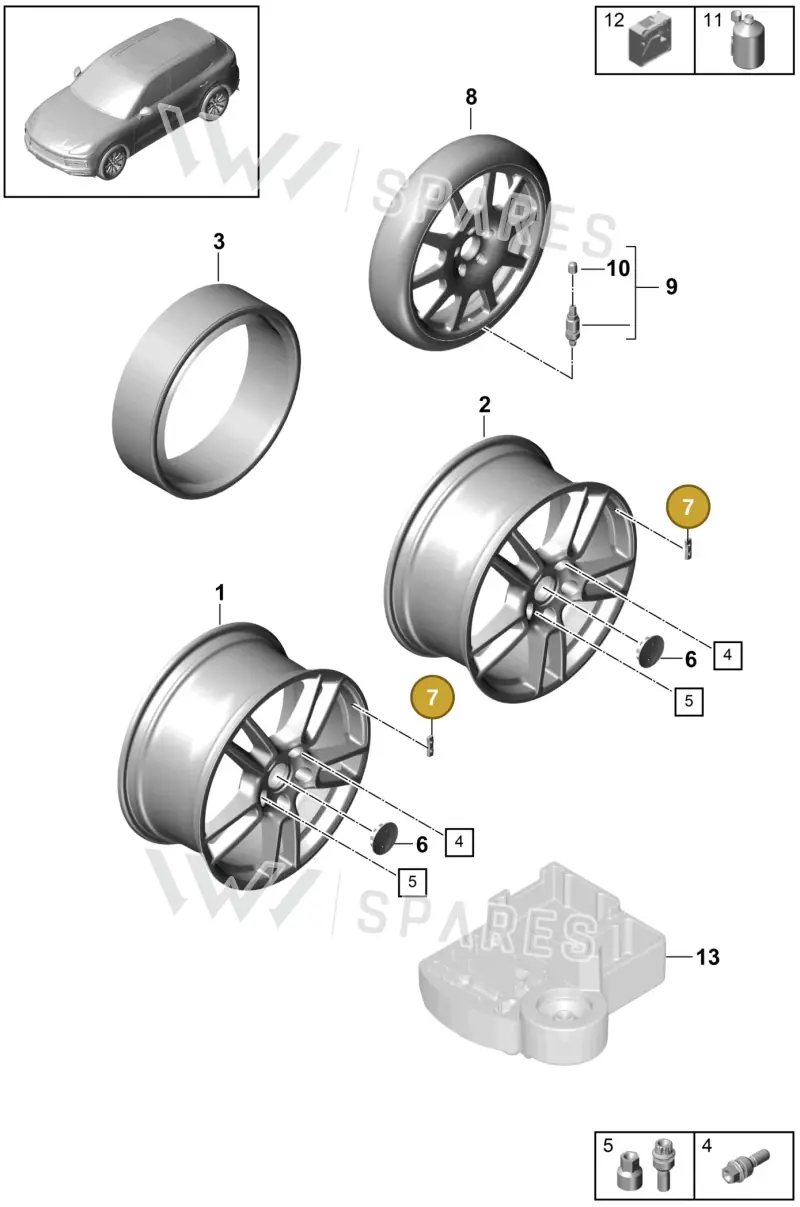99736145500 — Porsche Cayenne (2017-2023) diagram p51601000, position 7