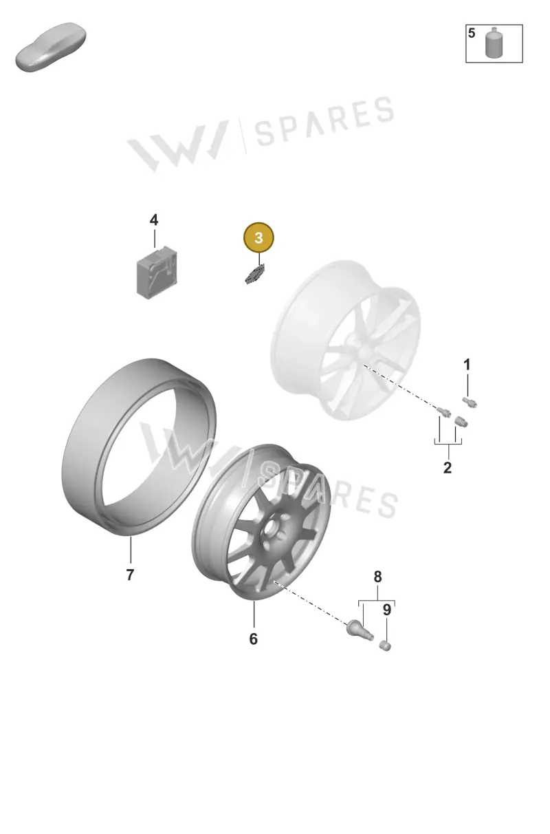 99736145500 — Porsche Taycan Sport Turismo (2023-2025) diagram p56601030, position 3