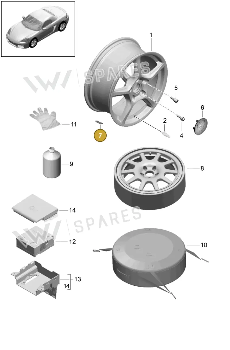 99736146000 — Porsche Boxster (2016-2019) diagram p48601000, position 7