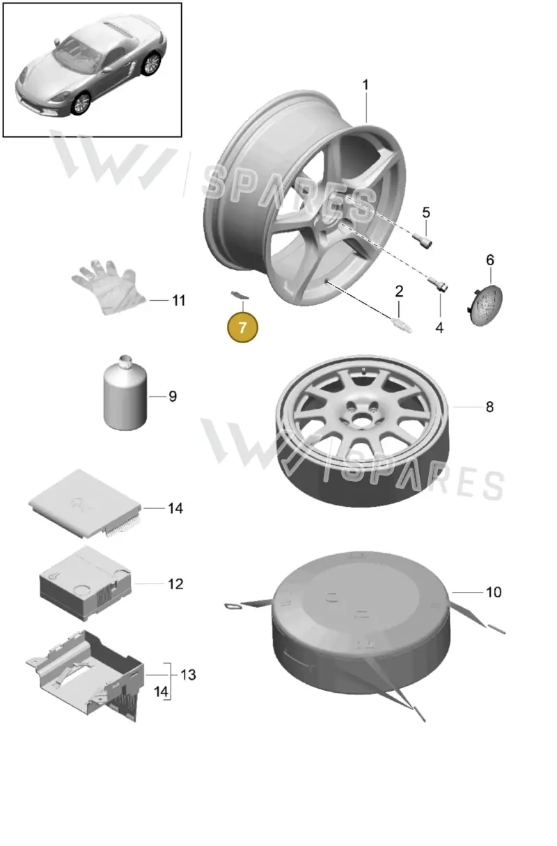 99736146500 — Porsche Boxster (2016-2019) diagram p48601000, position 7