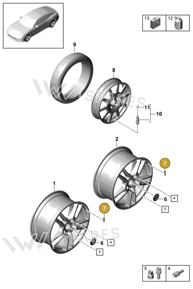 99736147000 — Porsche Panamera (2016-2020) diagram p49601000, position 7