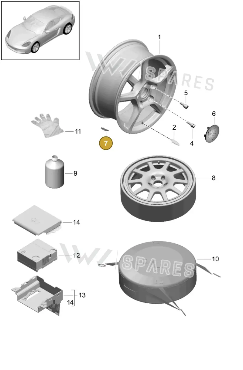 99736147000 — Porsche Cayman (2016-2019) diagram p50601000, position 7