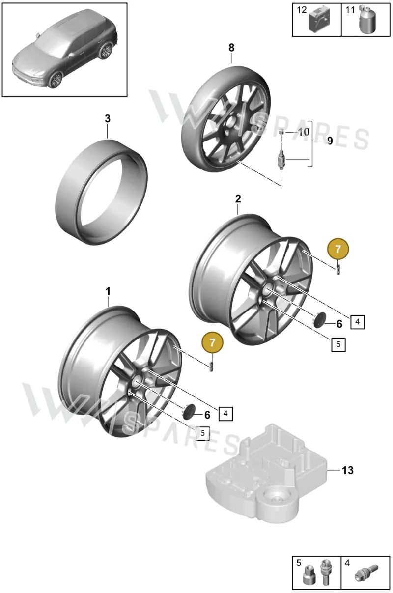 99736147000 — Porsche Cayenne (2017-2023) diagram p51601000, position 7