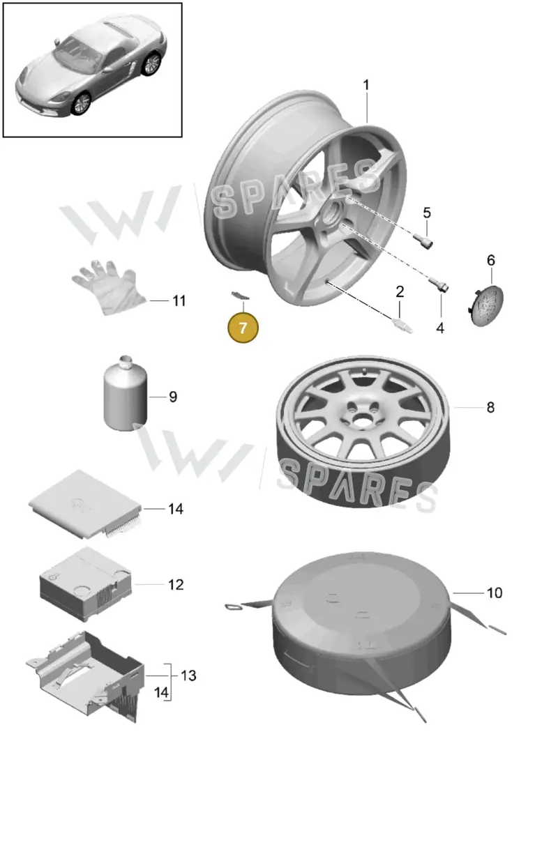 99736148000 — Porsche Boxster (2016-2019) diagram p48601000, position 7