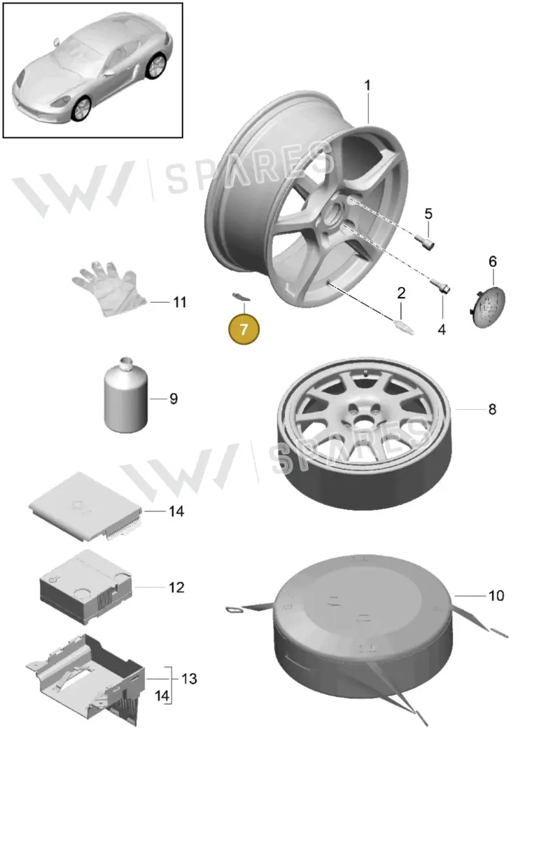 99736148500 — Porsche Cayman (2016-2019) diagram p50601000, position 7