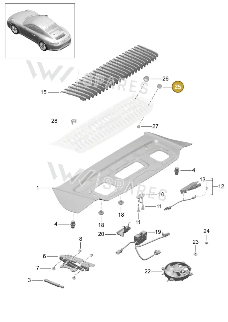 99751267100 — Porsche 911 (2016-2019) diagram p47803005, position 25
