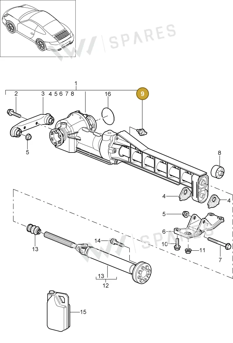 99760630300 — Porsche 911 Carrera (2008-2012) diagram p32305010, position 9