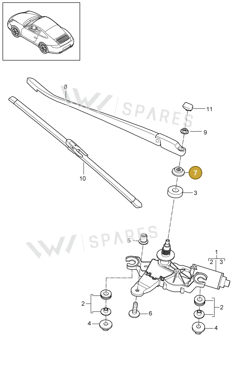 99762827300 — Porsche 911 Carrera (2008-2012) diagram p32904005, position 7