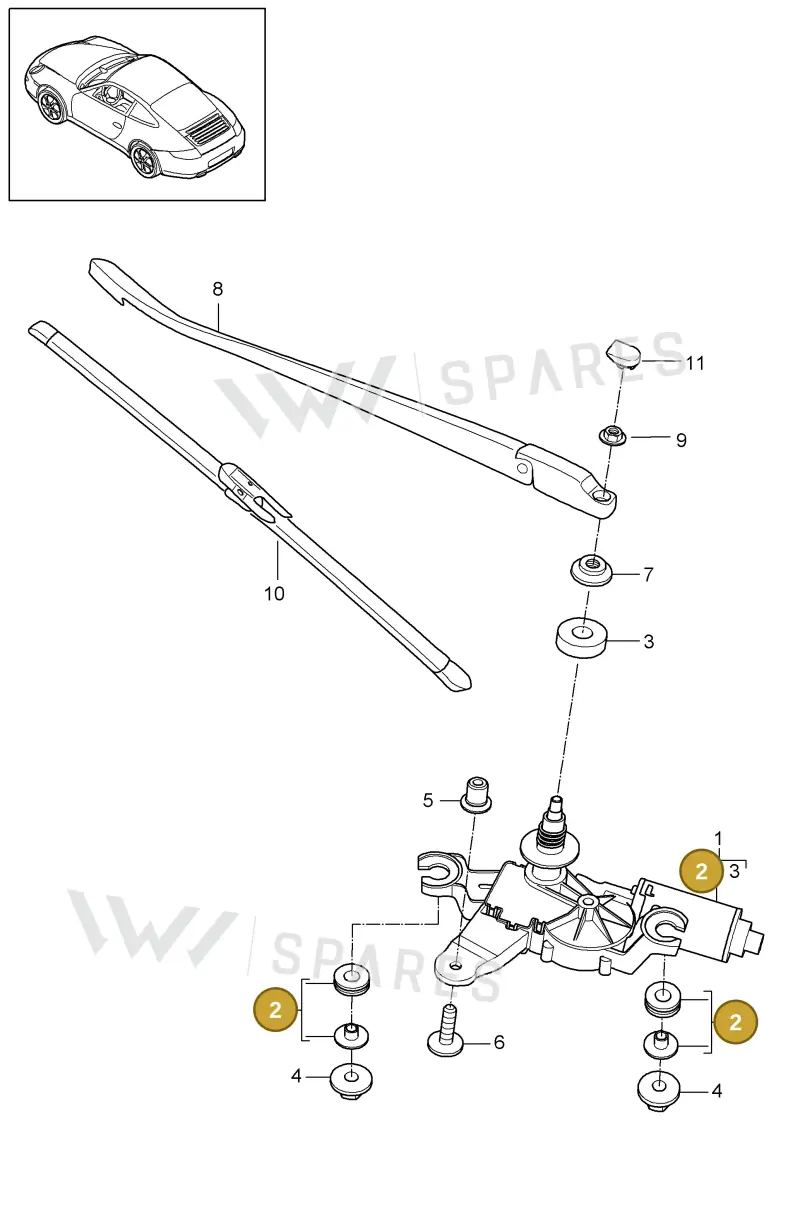 99762890800 — Porsche 911 Carrera (2008-2012) diagram p32904005, position 2