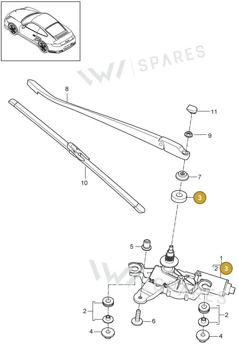 99762891000 — Porsche GT2 RS (2009-2012) diagram p36904005, position 3