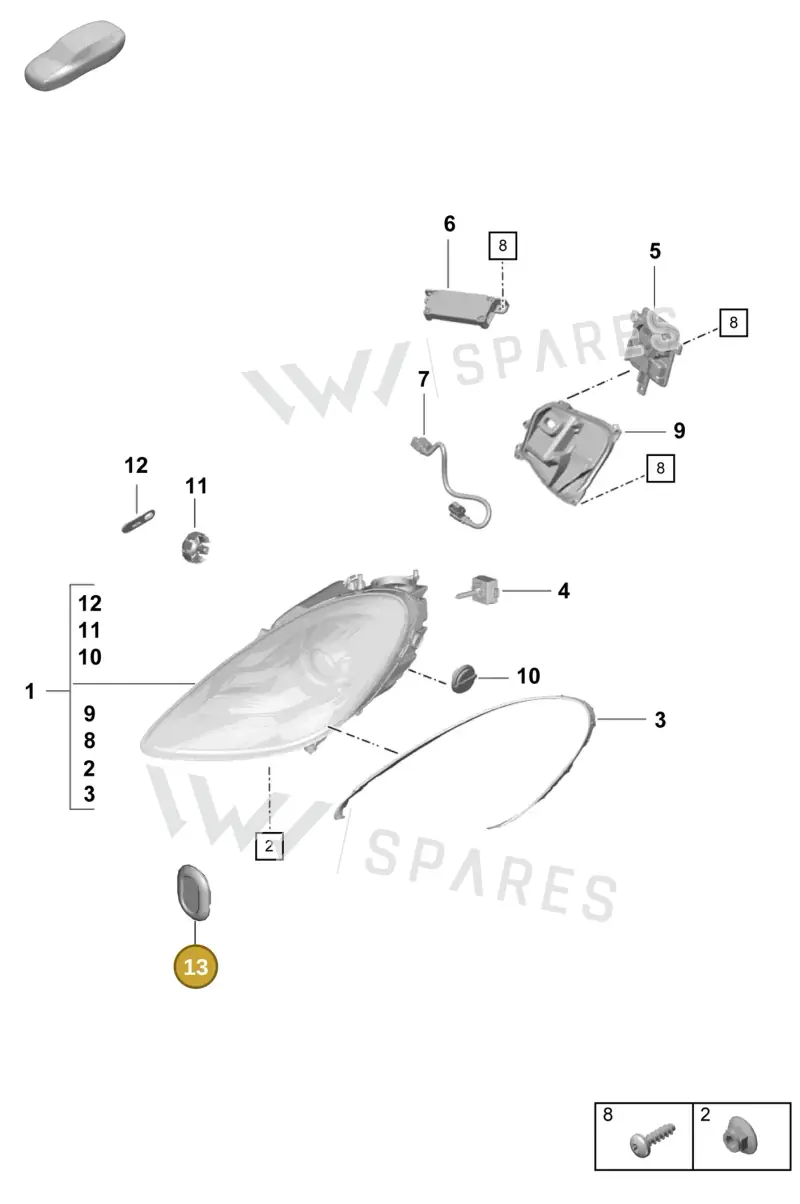 99763112700 — Porsche Boxster Spyder (2019-2020) diagram p55905000, position 13