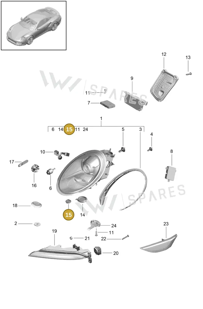 99763126701 — Porsche GT2 RS Clubsport (2013-2020) diagram p42000005, position 15