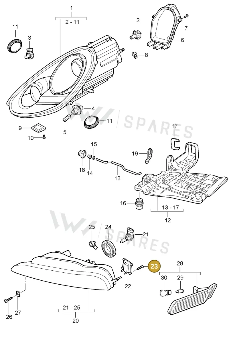 99763129700 — Porsche Boxster S (2008-2012) diagram p33905000, position 23