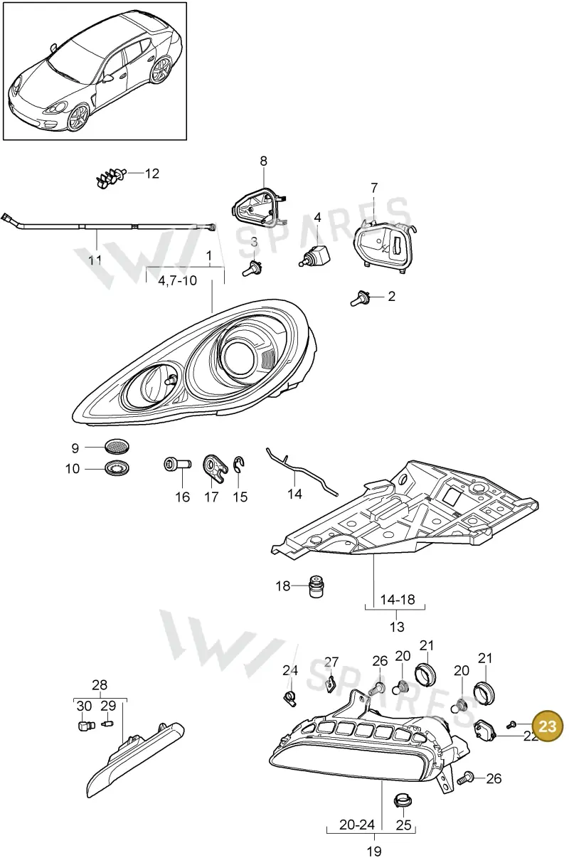 99763129700 — Porsche Panamera (2009-2016) diagram p35905000, position 23