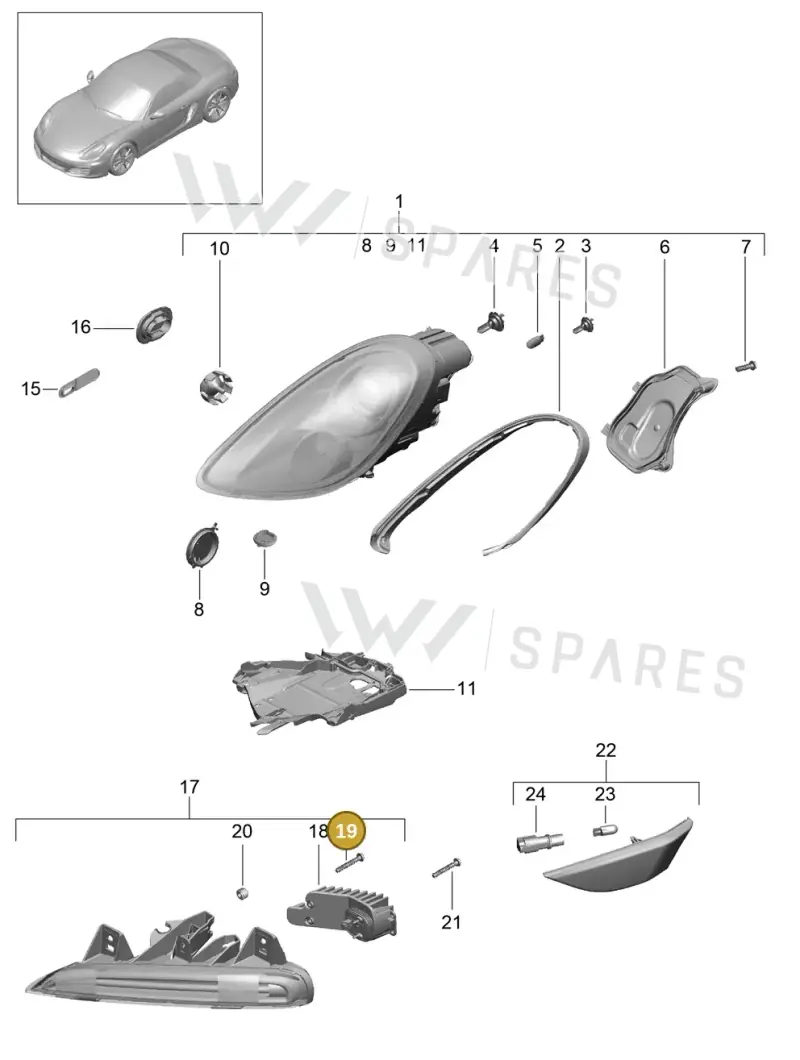 99763129700 — Porsche Boxster (2012-2016) diagram p39905000, position 19