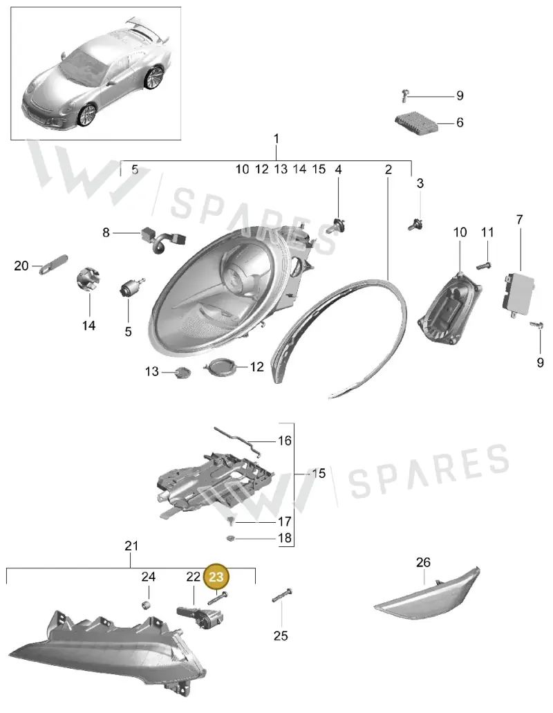 99763129700 — Porsche 911 (2013-2020) diagram p41905000, position 23