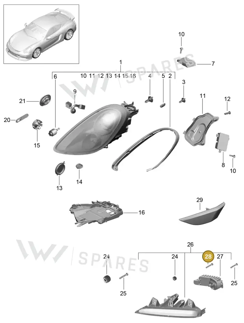 99763129700 — Porsche Cayman GT4 (2015-2016) diagram p45905002, position 28