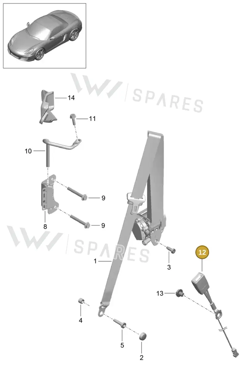 99780318311 — Porsche Boxster (2012-2016) diagram p39812000, position 12