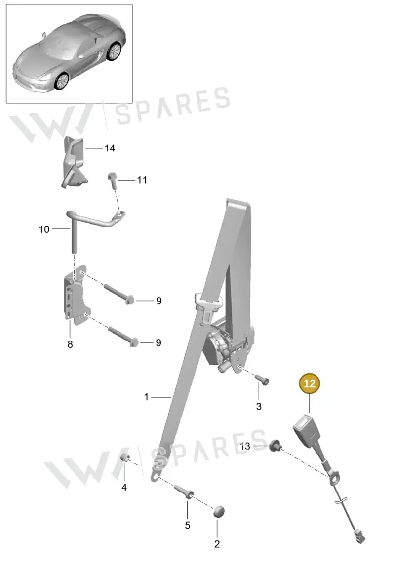 99780318311 — Porsche Boxster Spyder (2015-2016) diagram p46812000, position 12